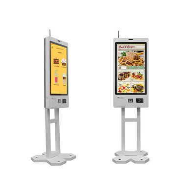 Купить 21.5 23.8 27 32 Inch Touch Screen Self Service QR Code Scanner Ticket Receipt Printer Ordering Payment Kiosk for Restaurant online manufacture