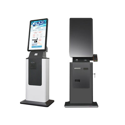 Купить 27 32 дюймовый Self Checkout Cash Payment Touch Screen Kiosk SDK QR Barcode Scanner Принтер Металлический корпус Пол Стоящий отель Аэропорт online manufacture