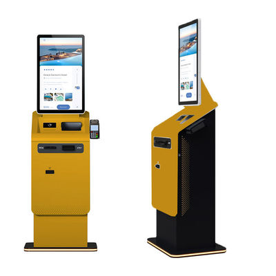 Купить OEM 27/32 Inch Android/Win Self Service Payment Kiosk with Touch Screen A4 Printer/QR Scanner/Cash Dispenser Coin Recycler online manufacture