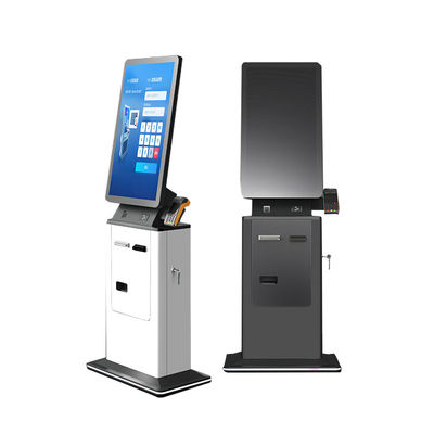 Купить Hotel Check in Kiosk with Touch Screen Passport Scanner Card Reader Ticket Printer Gaming Parking Ticket Payment Kiosk Machine online manufacture