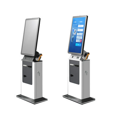 Self Service Touch Screen Airport Hotel Check in Checkout Cash Acceptor Payment Kiosk with Passport Reader and Card Dispensert Terminal Kiosk Cash Check in Self Service Terminal Kiosk