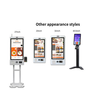 27 дюймовый LCD сенсорный экран самообслуживание Киоск оплаты Qr сканер / Nfc Reader Заказ печати