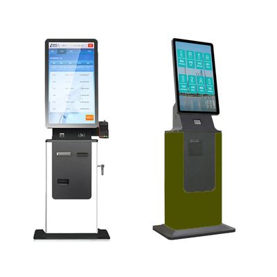Заказный логотип Check In Kiosk Металлический корпус Жесткая стеклянная панель Электрическая карточка чтения
